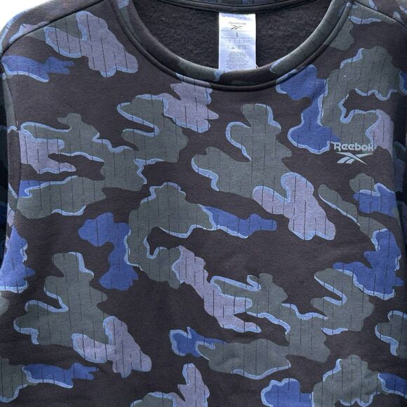 NEW Reebok Identity Motion Camo Fleece Crew Sweatshirt Training - Size Large - Picture 2 of 11